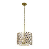 Varaluz - 345P04FGMB - Four Light Pendant - Windsor - French Gold/Matte Black