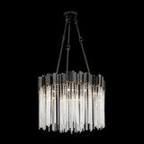 Varaluz - 309P09MBFG - Nine Light Pendant - Matrix - Matte Black/French Gold