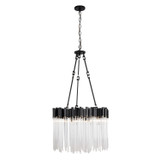 Varaluz - 309P09MBFG - Nine Light Pendant - Matrix - Matte Black/French Gold