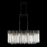 Varaluz - 309N08MBFG - Eight Light Linear Pendant - Matrix - Matte Black/French Gold