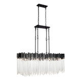 Varaluz - 309N08MBFG - Eight Light Linear Pendant - Matrix - Matte Black/French Gold