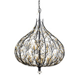 Varaluz - 271P09MBFG - Nine Light Pendant - Bask - Matte Black/French Gold