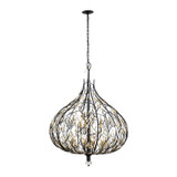 Varaluz - 271P09MBFG - Nine Light Pendant - Bask - Matte Black/French Gold
