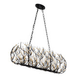 Varaluz - 271N08MBFG - Eight Light Linear Pendant - Bask - Matte Black/French Gold
