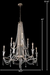 Varaluz - 270C09TR - Nine Light Chandelier - Barcelona - Transcend Silver