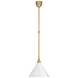 Visual Comfort Signature - TOB 5819HAB-WHT - LED Pendant - Academy Barn Light - Hand-Rubbed Antique Brass