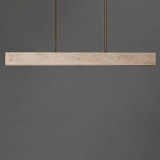 ET2 - E26266-TVNAB - LED Linear Pendant - Lintel - Travertine / Natural Aged Brass
