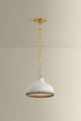 Hudson Valley - 5314-AGB/CCP - One Light Pendant - Southfields - Aged Brass