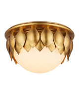 Currey and Company - 9999-0091 - LED Flush Mount - Paestum - Antique Gold Leaf / Antique Gold / Sugar White