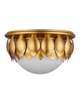Currey and Company - 9999-0091 - LED Flush Mount - Paestum - Antique Gold Leaf / Antique Gold / Sugar White