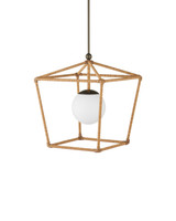 Currey and Company - 9500-0028 - One Light Outdoor Lantern - Denison - Natural / Bronze / Frosted White