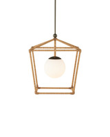 Currey and Company - 9500-0028 - One Light Outdoor Lantern - Denison - Natural / Bronze / Frosted White