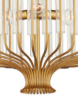 Currey and Company - 9000-1484 - Three Light Chandelier - Faraday - Brushed Brass / Clear