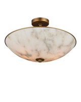Currey and Company - 9000-1478 - Two Light Semi-Flush Mount - Volterra - Natural / Antique Brass