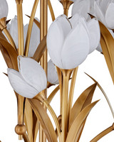 Currey and Company - 9000-1475 - LED Chandelier - Glazen - Polished Antique Brass / White