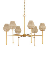 Currey and Company - 9000-1471 - LED Chandelier - Francie - Antique Gold Leaf / Natural