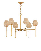 Currey and Company - 9000-1471 - LED Chandelier - Francie - Antique Gold Leaf / Natural