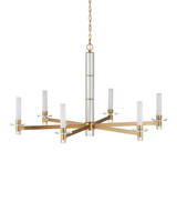 Currey and Company - 9000-1464 - LED Chandelier - Marcelo - Clear / Antique Brass / White