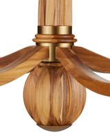Currey and Company - 9000-1463 - Six Light Chandelier - Woodcroft - Natural / Antique Brass