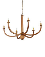 Currey and Company - 9000-1463 - Six Light Chandelier - Woodcroft - Natural / Antique Brass