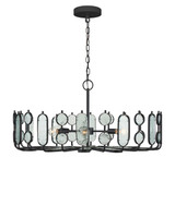 Currey and Company - 9000-1445 - Six Light Chandelier - Ettore - Clear / Blacksmith