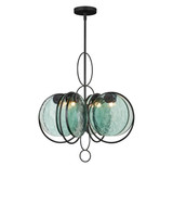 Currey and Company - 9000-1442 - Four Light Chandelier - Vesica Piscis - Clear / Blacksmith