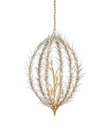 Currey and Company - 9000-1438 - Nine Light Chandelier - Leda - Antique Gold Leaf / Antique Gold / White