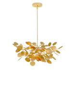 Currey and Company - 9000-1434 - Four Light Chandelier - Lunaria - Contemporary Gold Leaf