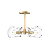 Alora - PD548315BGCL - Three Light Pendant - Willow - Brushed Gold/Clear Glass