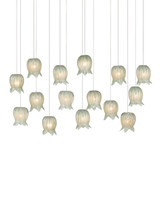 Currey and Company - 9000-1399 - 15 Light Pendant - Polpo - Green/Silver