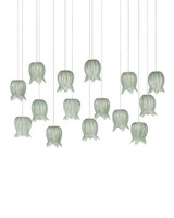 Currey and Company - 9000-1399 - 15 Light Pendant - Polpo - Green/Silver