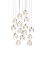Currey and Company - 9000-1390 - 15 Light Pendant - Banyan - Antique Brass/Clear/Silver