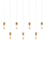 Currey and Company - 9000-1386 - Seven Light Pendant - Cannula - Vintage Brass/White/Silver