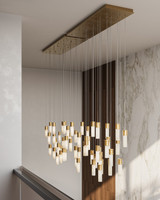 Currey and Company - 9000-1384 - 30 Light Pendant - Cannula - Vintage Brass/White/Silver