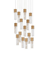 Currey and Company - 9000-1382 - 15 Light Pendant - Cannula - Vintage Brass/White/Silver