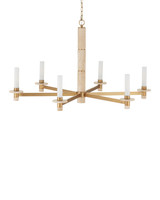 Currey and Company - 9000-1369 - Six Light Chandelier - Marcelo - Natural/Antique Brass/White