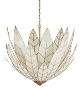 Currey and Company - 9000-1355 - Three Light Chandelier - Lamina - Antique Brass/Off-White