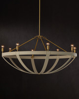 Currey and Company - 9000-1352 - Eight Light Chandelier - Barrington - Cream/Brushed Brass