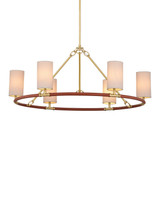 Currey and Company - 9000-1351 - Six Light Chandelier - Ellerston - Saddle Brown/Brushed Brass