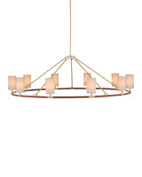 Currey and Company - 9000-1350 - Ten Light Chandelier - Ellerston - Saddle Brown/Brushed Brass
