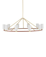 Currey and Company - 9000-1350 - Ten Light Chandelier - Ellerston - Saddle Brown/Brushed Brass