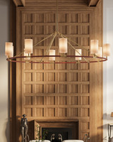 Currey and Company - 9000-1350 - Ten Light Chandelier - Ellerston - Saddle Brown/Brushed Brass