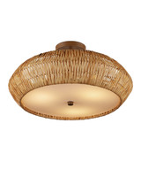Currey and Company - 9000-1347 - Three Light Semi-Flush Mount - Antibes - Natural/Khaki/White