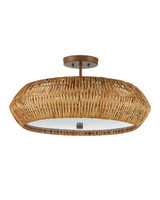 Currey and Company - 9000-1347 - Three Light Semi-Flush Mount - Antibes - Natural/Khaki/White