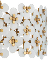 Currey and Company - 9000-1345 - One Light Semi-Flush Mount - Spring Flower - Frosted/Glossy White/Brass