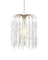 Currey and Company - 9000-1335 - One Light Pendant - Glen Arbor - White/Contemporary Silver Leaf/Contemporary Silver