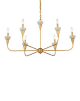 Currey and Company - 9000-1328 - Six Light Chandelier - Aurelia - Contemporary Gold Leaf/Contemporary Gold/Frosted