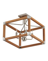 Currey and Company - 9000-1284 - Four Light Semi-Flush Mount - Boyd - Natural/Polished Nickel
