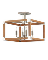 Currey and Company - 9000-1284 - Four Light Semi-Flush Mount - Boyd - Natural/Polished Nickel