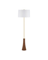 Currey and Company - 8000-0175 - One Light Floor Lamp - Lathe - Natural/Brushed Brass
